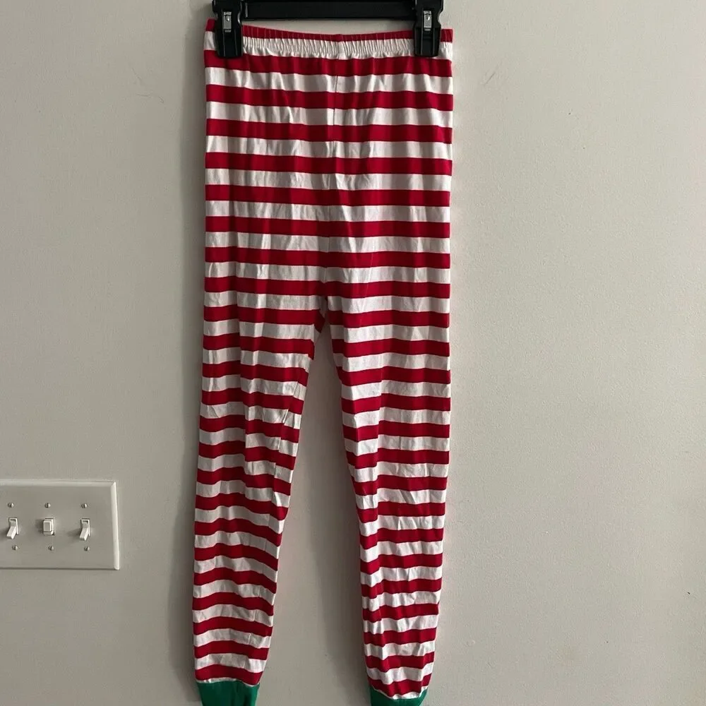 Shelry Red Stripe Christmas Pajama Set 12 Years Long Sleeve Pants Holiday Green